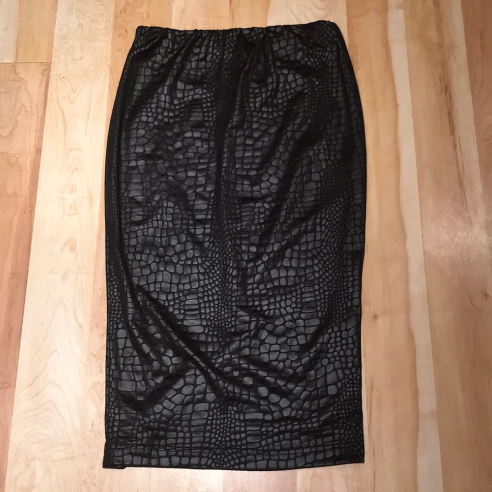 ASOS black Croc print pencil skirt